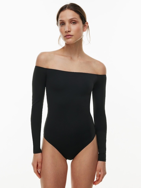 Aritzia Tops - Aritzia Contour Off-Shoulder Longsleeve Bodysuit, NWT, Medium, Spiced Burgundy
